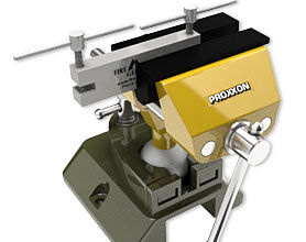 Hole punch tool in bench vise